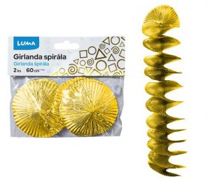 Girlanda spirály 60cm, 2ks zlatá LUMA