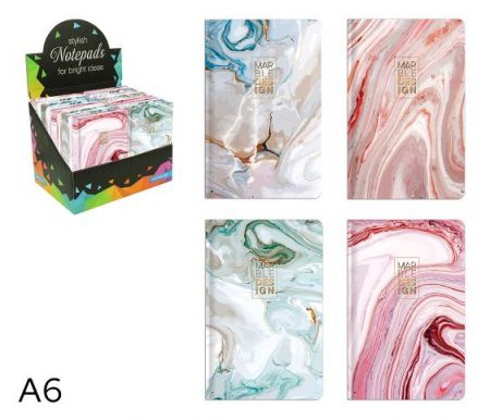 Kniha záznamová A6 linka 96l Marble mix