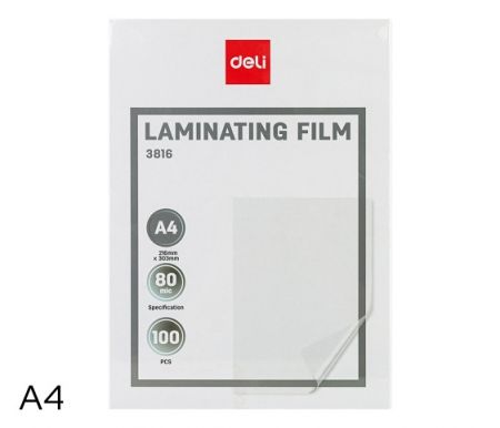 Laminovací fólie A4/80 mic, antistatická DELI E3816, 100ks