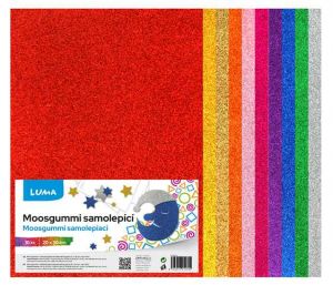 MOOSGUMMI samolepící A4 BIO GLITR mix LUMA, 10ks