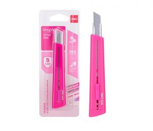 Nůž 126mm odlamovací DELI E2038 růžový