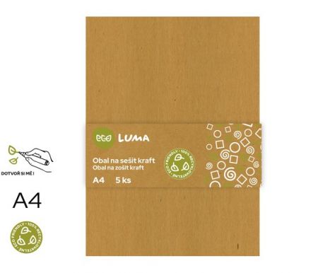 Obal na sešit A4 ECO LUMA kraft, 5ks