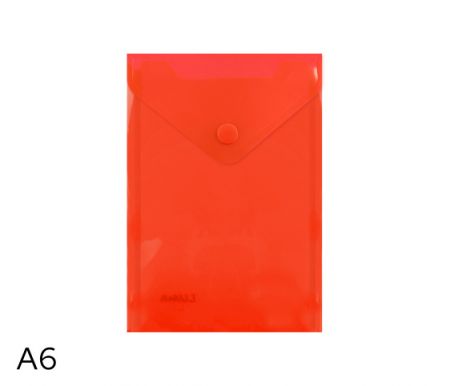 Obal spisový na výšku s klopou a drukem  A6 LUMA, červený