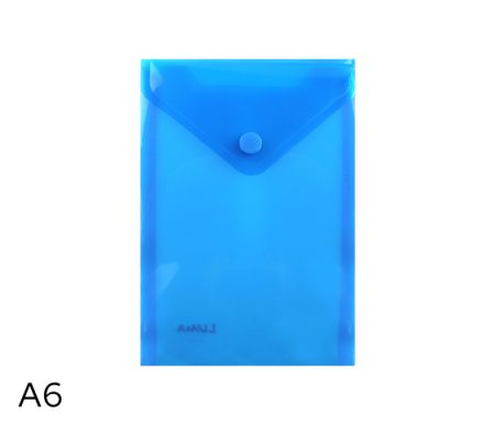 Obal spisový na výšku s klopou a drukem  A6 LUMA, modrý
