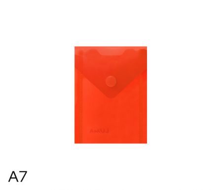 Obal spisový na výšku s klopou a drukem  A7 LUMA, červený
