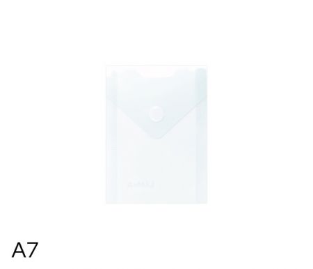 Obal spisový na výšku s klopou a drukem  A7 LUMA, transparentní
