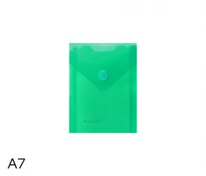 Obal spisový na výšku s klopou a drukem  A7 LUMA, zelený