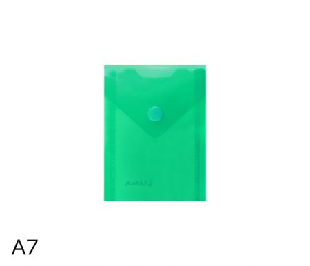 Obal spisový na výšku s klopou a drukem  A7 LUMA, zelený
