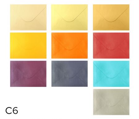 Obálka dopisní  barevná C6 metal, 160 x 115mm LUMA mix