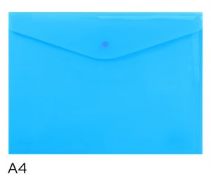 Obal spisový s klopou a drukem  A4 neon LUMA, modrý