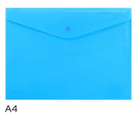 Obal spisový s klopou a drukem  A4 neon LUMA, modrý