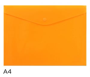 Obal spisový s klopou a drukem  A4 neon LUMA, oranžový