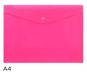 Obal spisový s klopou a drukem  A4 neon LUMA, růžový