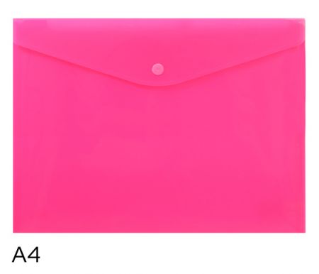 Obal spisový s klopou a drukem  A4 neon LUMA, růžový