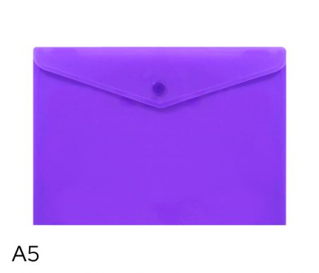 Obal spisový s klopou a drukem  A5 neon LUMA, fialový