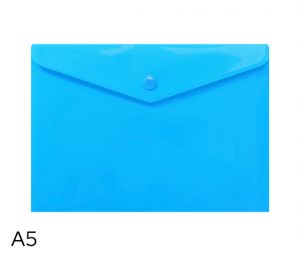 Obal spisový s klopou a drukem  A5 neon LUMA, modrý