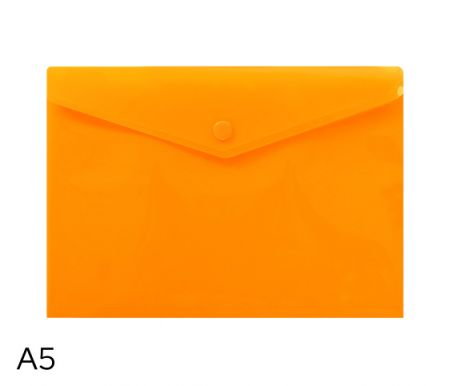 Obal spisový s klopou a drukem  A5 neon LUMA, oranžový