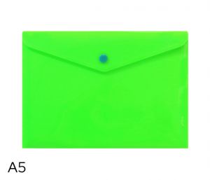 Obal spisový s klopou a drukem  A5 neon LUMA, zelený