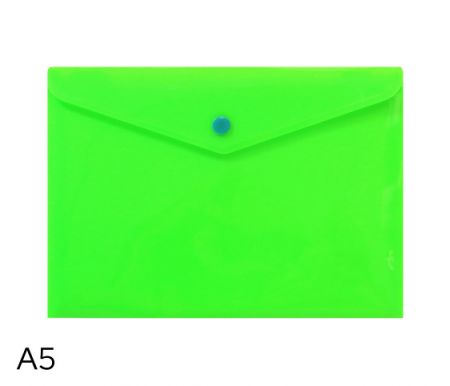 Obal spisový s klopou a drukem  A5 neon LUMA, zelený
