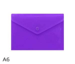 Obal spisový s klopou a drukem  A6 neon LUMA, fialový