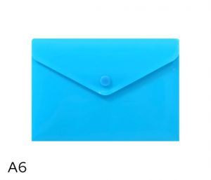 Obal spisový s klopou a drukem  A6 neon LUMA, modrý