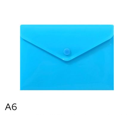 Obal spisový s klopou a drukem  A6 neon LUMA, modrý