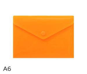 Obal spisový s klopou a drukem  A6 neon LUMA, oranžový