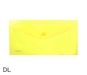 Obal spisový s klopou a drukem  DL LUMA, žlutý