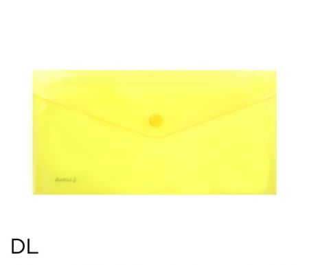 Obal spisový s klopou a drukem  DL LUMA, žlutý