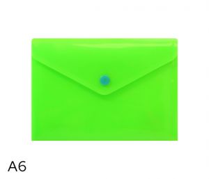 Obal spisový s klopou a drukem  A6 neon LUMA, zelený