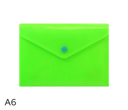 Obal spisový s klopou a drukem  A6 neon LUMA, zelený