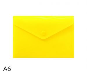 Obal spisový s klopou a drukem  A6 neon LUMA, žlutý