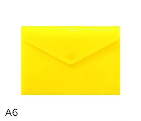 Obal spisový s klopou a drukem  A6 neon LUMA, žlutý