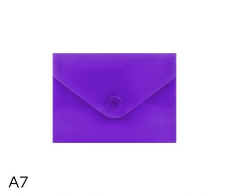 Obal spisový s klopou a drukem  A7 neon LUMA, fialový