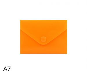 Obal spisový s klopou a drukem  A7 neon LUMA, oranžový