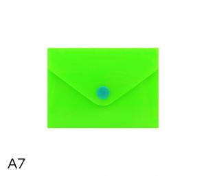 Obal spisový s klopou a drukem  A7 neon LUMA, zelený
