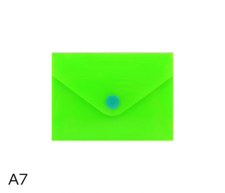 Obal spisový s klopou a drukem  A7 neon LUMA, zelený
