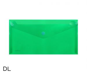 Obal spisový s klopou a drukem  DL LUMA, zelený