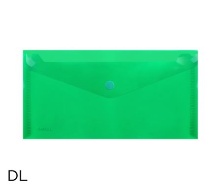 Obal spisový s klopou a drukem  DL LUMA, zelený
