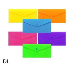 Obal spisový s klopou a drukem  DL neon LUMA mix