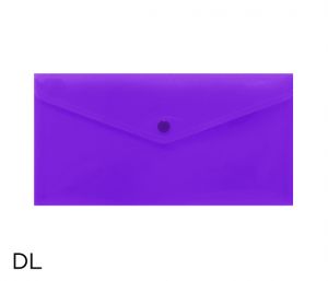 Obal spisový s klopou a drukem  DL neon LUMA, fialový