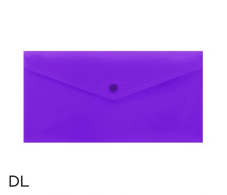 Obal spisový s klopou a drukem  DL neon LUMA, fialový