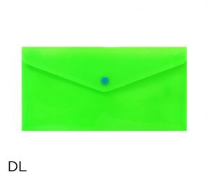 Obal spisový s klopou a drukem  DL neon LUMA, zelený