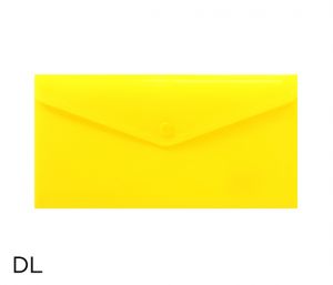 Obal spisový s klopou a drukem  DL neon LUMA, žlutý