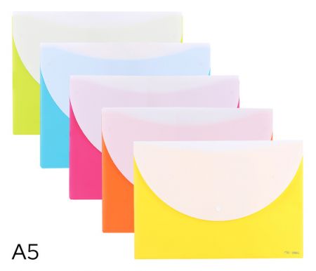 Obal spisový s klopou a drukem double A5 s kapsou RIO DELI E38978 mix