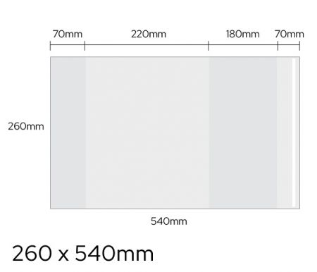 Obal univerzální 90mic, 260 x 540mm LUMA