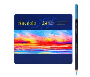 Pastelky šestihranné 24 barev kovové pouzdro FINENOLO DELI EC122-24