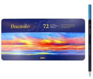 Pastelky šestihranné 72 barev kovové pouzdro FINENOLO DELI EC122-72