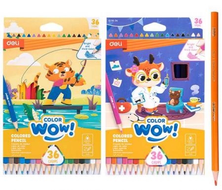 Pastelky trojhranné 36 barev WOW DELI EC138-36 mix