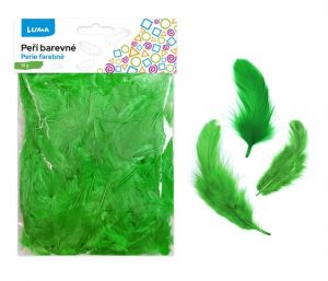 Peří barevné 10g zelené LUMA